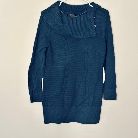 Style&Co Cowl Neck Sweater with faux buttons XL - Picture 1 of 3